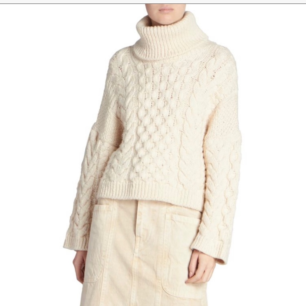 ISABEL MARANT ÉTOILE Ingrid Cable-Knit Turtleneck Sweater